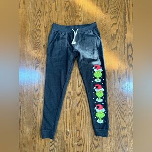 Women's Dark Gray Grinch Print Joggers